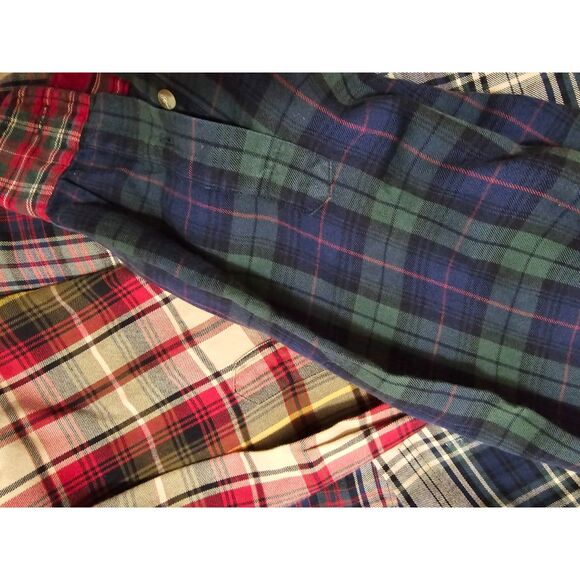 T. Harris of London Gentleman Fit Multi-Plaid Light Flannel Button Men's SZ L - Picture 5 of 7